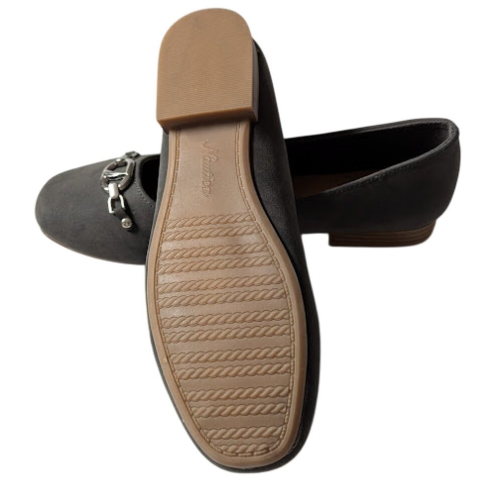 Nautica Buckle Bit WMNs Gray Vegan Suede Fabric Slip-on Flats NWOB Size 7.5 NWOB - Picture 8 of 8